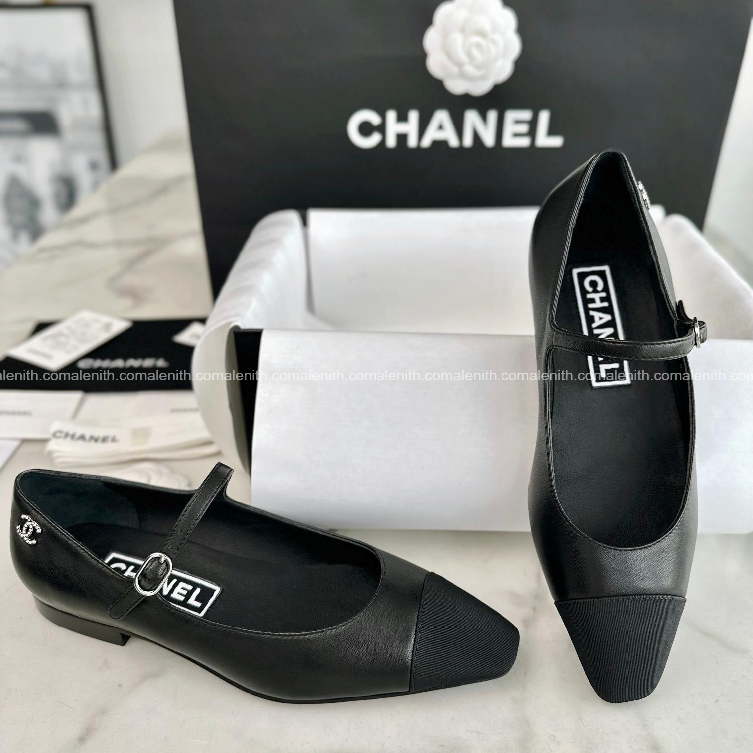 Chanel 24P Black Flat Mary Janes